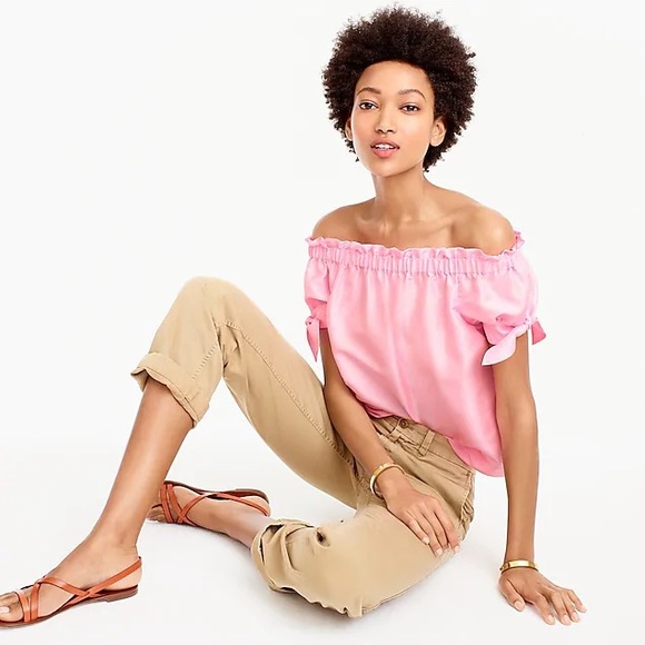 J. Crew Tops - J.Crew Off The Shoulder Top In Silk Shantung